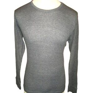 Mens Athletex Charcoal Gray LS Knit Cotton Blend Base Layer Shirt sz M
